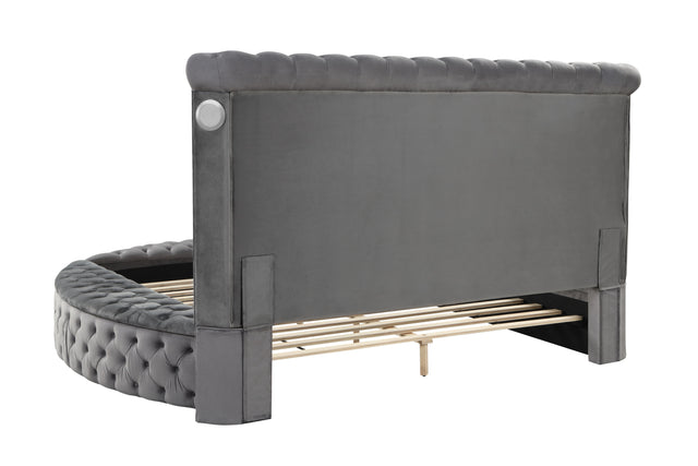 Hazel King 4 Pc Vanity Bedroom Set Made With Wood In Gray Color
