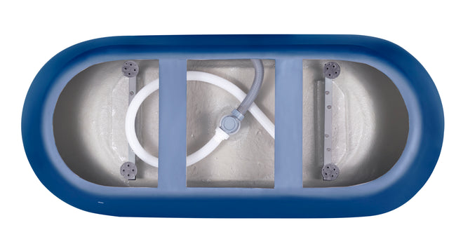 59" 100% Acrylic Freestanding Bathtub，Contemporary Soaking Tub，white inside and blue outside