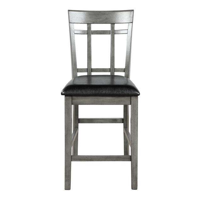 TOPMAX Brand 5 Piece Vintage Rectangular Counter Height Bar Table with 4 chairs, Wood Dining Table and Chair Set for Dining Room, Pub and Bistro, Antique Graywash