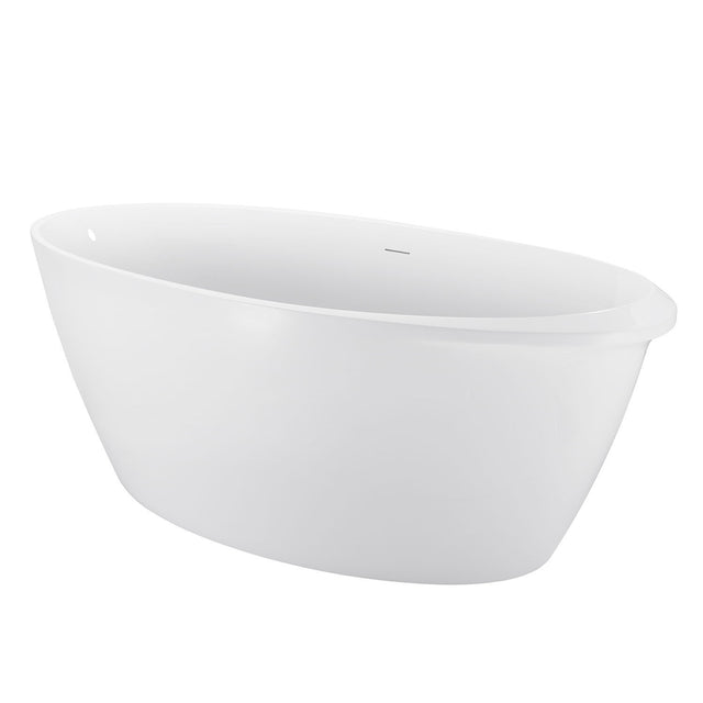67" 100% Acrylic Freestanding Bathtub，Contemporary Soaking Tub，white Bathtub