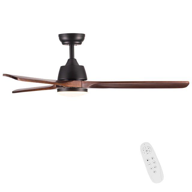 52 In.Intergrated LED Ceiling Fan Lighting with Solid Wood Blade