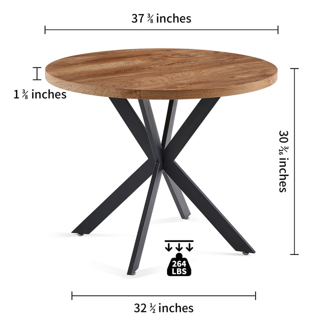 Easy-Assembly Round Dining Table,Coffee Table for Cafe/Bar Kitchen Dining Office