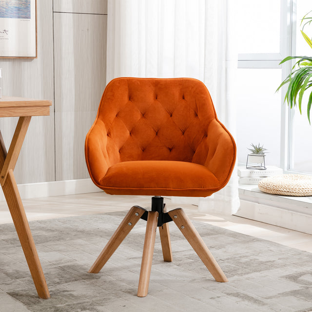 COOLMORE Solid Wood Tufted Upholstered Armless  home office  chair