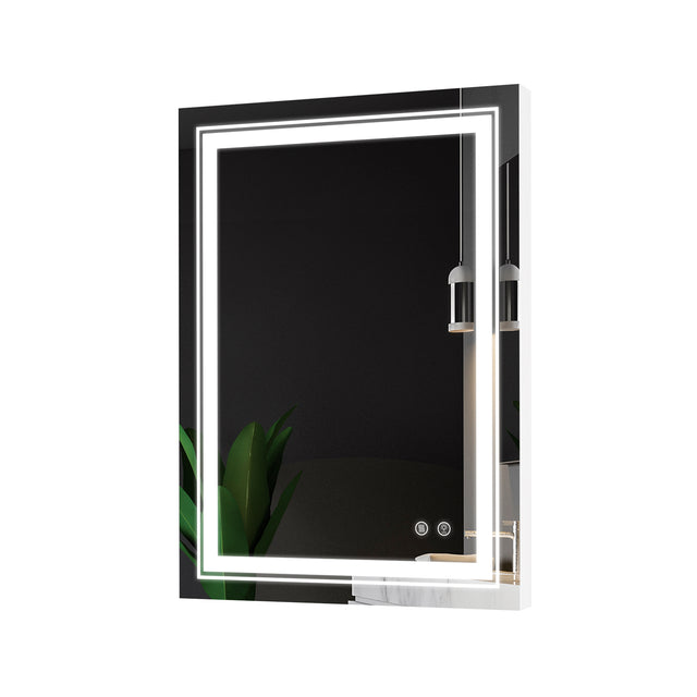 01 Rectangular Bathroom Mirrors with Adjustable Lights and Anti-Fog water