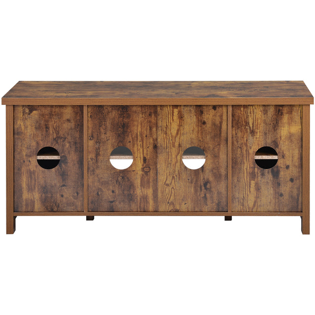 TV Stand，Barn door modern &farmhousewood entertainment center，  Console for Media,removable door panel & living room with for tvs up to 60'',BARNWOOD/BLACK