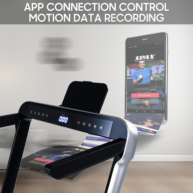 UMAY Folding Treadmill for Home with 4 inch LCD Display, 2.0 HP Motorized Running Machine with SPAX APP Control Bluetooth Speaker & phone Holder, Capacity 220 LBS(Note: Forbidden to sell on Amazon)