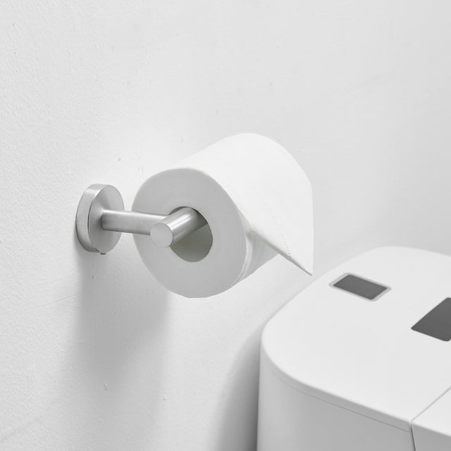 Single Post Toilet Paper Holder Wall Mounted in Brushed Nickel