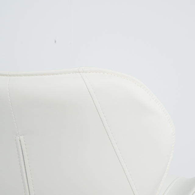 Bar chair modern design for dining and kitchen barstool with metal legs set of 4 (White)