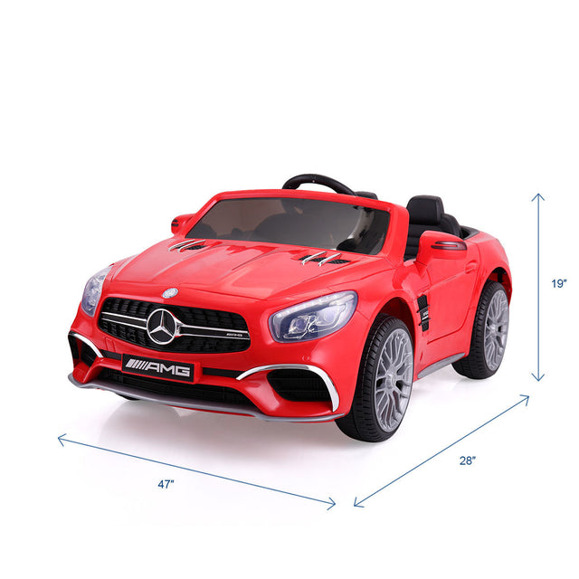 12V Mercedes-Benz Licensed Electric Kids Ride on Car, Battery Powered Vehicle with LED Lights, Music, USB, MP3, Spring-Suspension RC 4-Wheeler, Red