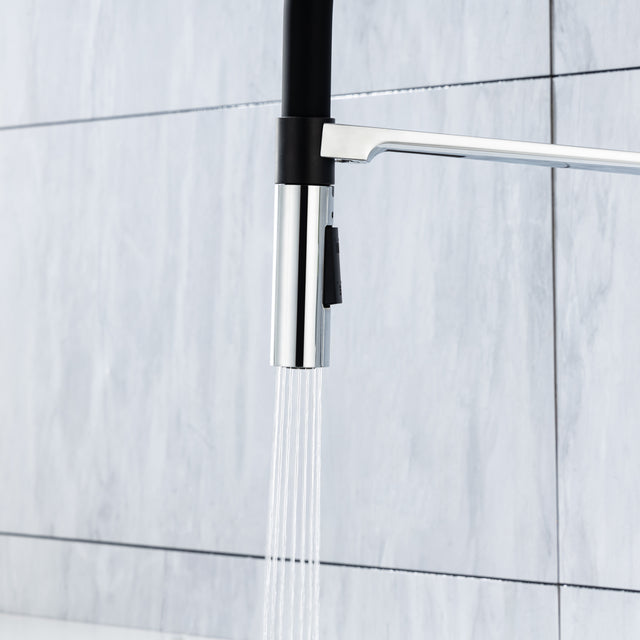 Pull-Down Kitchen Faucet with Two Functional Sprayer, Commercial Single Handle Single Lever Kitchen Sink Faucet with Magnetic Docking Spray Head, Quick Easy Installed Water Faucet