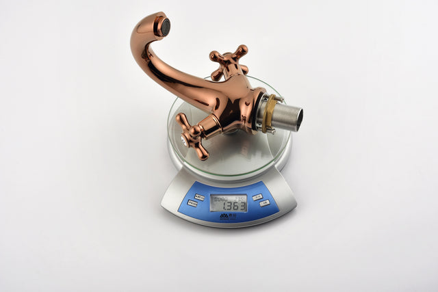 Rose Gold Bathroom Sink Faucet 2 Single Hole Vanity Vessel Sink Basin Cold and Hot Water Deck Mounted