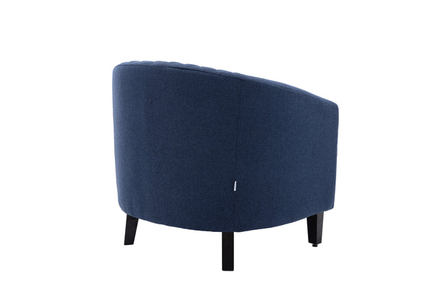 COOLMORE accent Barrel chair living room chair with nailheads and solid wood legs  Black  Navy  Linen