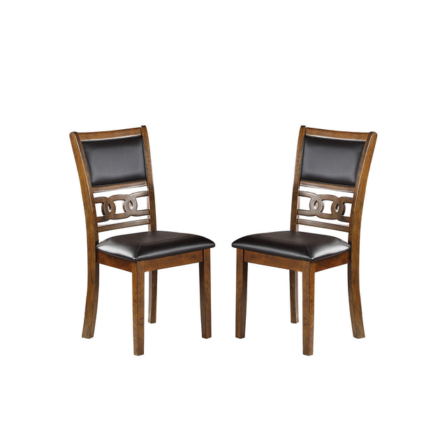 Set of 2 Upholstered Dining Chair in Walnut Finish