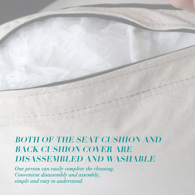 Linen Fabric Upholstery with Storage Sofa 2+3 Sectional (Beige)