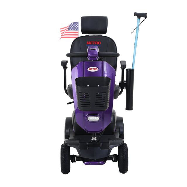 W429S00012 MAX PLUS DARK PURPLE   4 Wheels Outdoor Compact Mobility Scooter with 2pcs*20AH Lead acid Battery, 16 Miles, Cuo Holders & USB charger Port