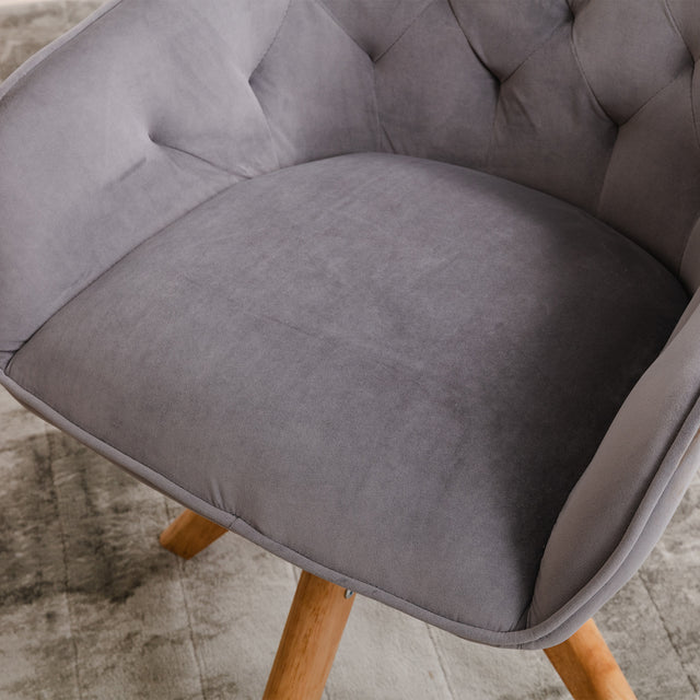 COOLMORE Solid Wood Tufted Upholstered Armless home office  chair