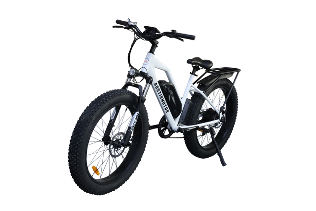 AOSTIRMOTOR 26" 750W Camouflage Electric Bike Fat Tire P7 48V 12.5AH Removable Lithium Battery for Adults with Detachable Rear Rack Fender(White)S07-G