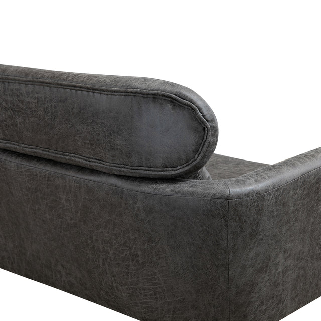 51"W Classical Loveseat Small Sofa Small Mini Room Couch Two-Seater Sofa With 2 Throw Pillows Black Metal Legs for Small Space Office Studio Apartment Bedroom, Valley Gray Bronzing Suede
