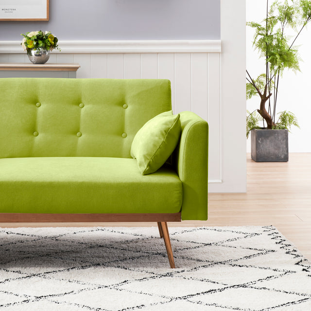 ETA 2022-02-21Cotton living room sofa. Rose metal feet convertible bed folds