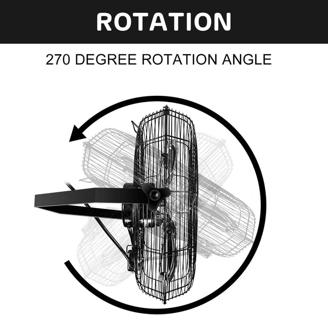 Simple Deluxe 20 Inch High Velocity 3 Speed, Black Wall-Mount Fan, 2-Pack