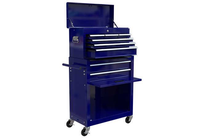 High Capacity Rolling Tool Chest with Wheels and Drawers, 8-Drawer Tool Storage Cabinet--BLUE