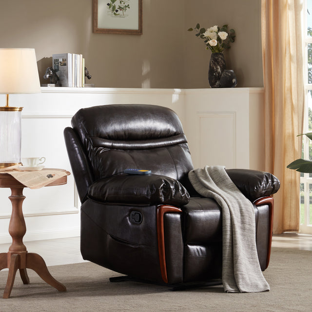 Orisfur. Massage Recliner PU Leather Sofa Chair with Heating and Massage Vibrating  Function