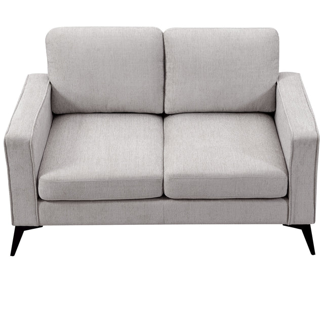 [VIDEO provided] [New]Modern 3-Piece Sofa Sets with Sturdy Metal Legs,Chenille Upholstered Couches Sets Including 3-Seat Sofa, Loveseat and Single Chair for Living Room Furniture Set (1+2+3 Seat)