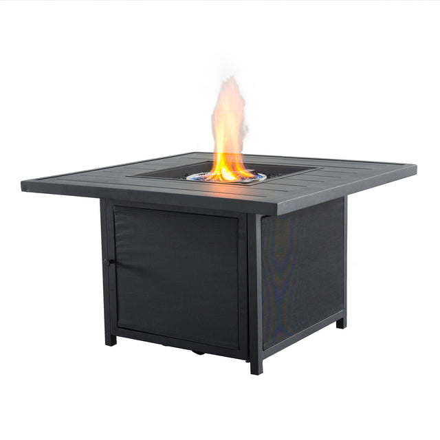 Ultimate Outdoor Elegance: 42" Square Aluminum Propane Patio Firepit Table - Stylish, Durable, and Cozy for Perfect Gatherings and Relaxation