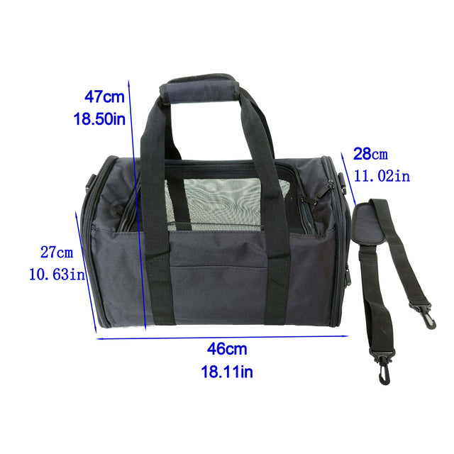 Dog bag Airline Approved Large Soft-Sided Collapsible Pet Travel Carrier for Dog Puppy,Cats,2 Kitty,Portable Dog Travel Carrier with 5 Doors,1 Storage Pockets,Removable Pads Easy to clean up