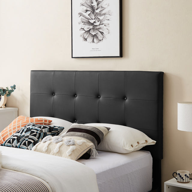 B112 Queen bed PVC cover haedboard with Sponge interlayer.  Strong iron frame with high temperature paint