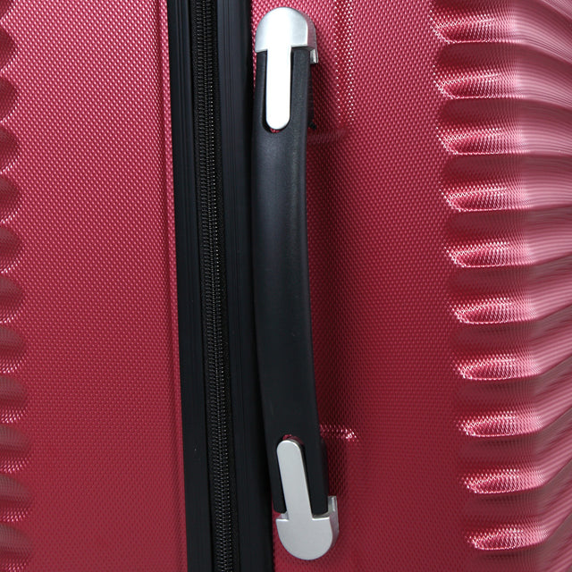 3-Piece Expandable Suitcase with Code Lock, Spinner Carry-On Luggage with 8 Wheels, 20/24/28 Inches, Wine Red