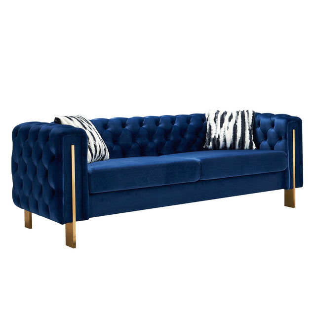 Modern velvet sofa BLUE color