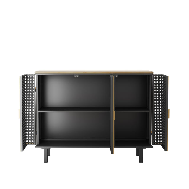 40.35" Wide  3 Doors Modern Sideboard, Freestanding Sideboard Storage Cabinet Entryway Floor Cabinet for Living Room Office Bedroom