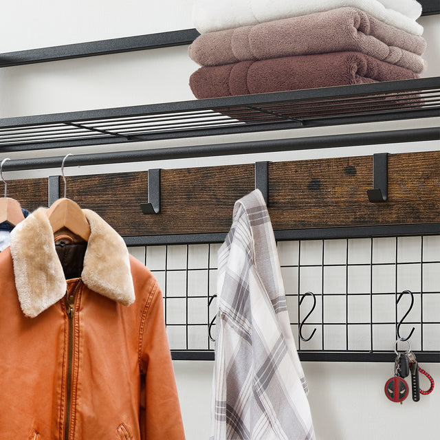 Coat Rack Entryway Organizer/ Hall Tree with Bench, Shoe Storage and Multiple Coat Hooks