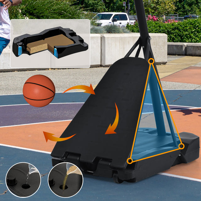 Portable Basketball Hoop Basketball System 8-10ft Height Adjustable for Youth Adults LED Basketball Hoop Lights, Colorful lights, Waterproof，Super Bright to Play at Night Outdoors,Good Gift for Kids