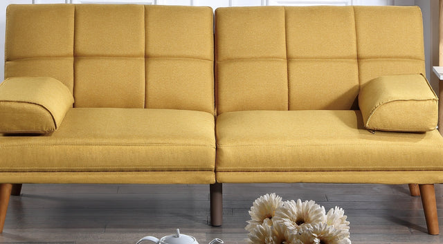 Mustard Color Polyfiber Sectional Sofa Set Living Room Furniture Solid wood Legs Tufted Couch Adjustable Sofa Chaise