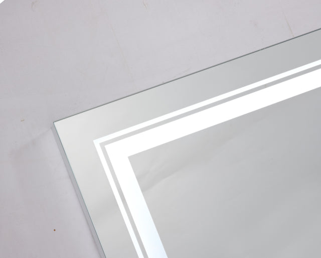 32*24 LED Lighted Bathroom Wall Mounted Mirror with High Lumen+Anti-Fog Separately Control+Dimmer Function