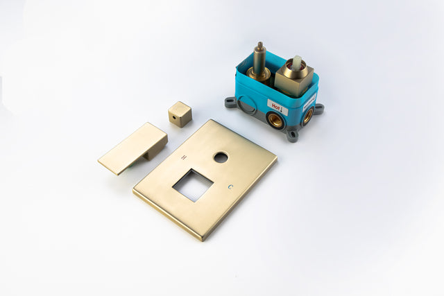 Rainfall 10 inch Shower System Bathroom Luxury Rain Mixer Silver Shower Combo Set Wall Mounted Shower Head Systems with High Pressure Head Hand Held Square Shower Head Polished Chrome Rough-in Valve