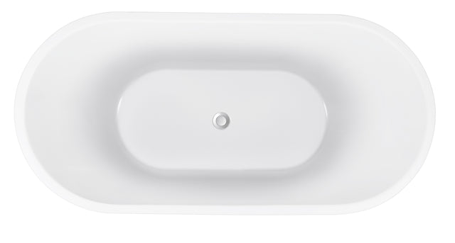 62" 100% Acrylic Freestanding Bathtub,  Soaking Tub, White Bathtub