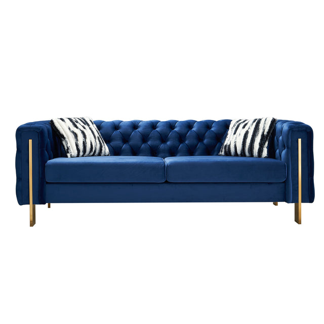 Modern velvet sofa BLUE color