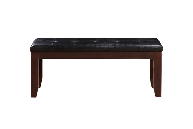 ACME Urbana Bench in Black PU & Cherry 04625