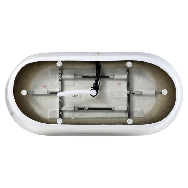 67"L x 31.5\'\'W Acrylic Art Freestanding Alone White Soaking Bathtub with Brushed Nickel Overflow and Pop-up Drain