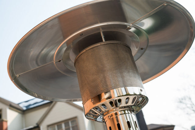 Outdoor Patio Propane Heater with Portable Wheels 47,000 BTU 88 inch Standing Gas Outside Heater Stainless Steel Burner Commercial & Residential  Hammered Black for Party Restaurant Garden Yard-SS