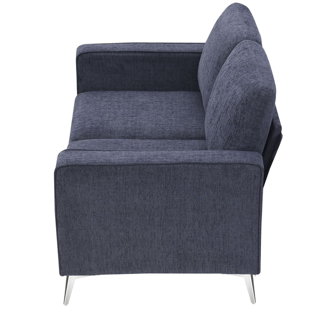 [VIDEO provided] [New]Modern 3-Piece Sofa Sets with Sturdy Metal Legs,Chenille Upholstered Couches Sets Including 3-Seat Sofa, Loveseat and Single Chair for Living Room Furniture Set (1+2+3 Seat)