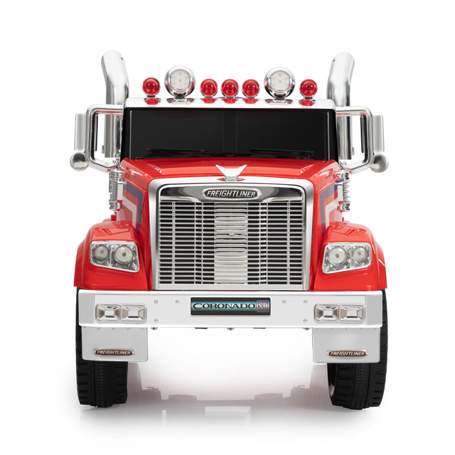12V Kids Battery Electric Ride On Car Toy, Optimus Prime Truck with Remote Control, Transformers Die-Cast Vehicle W/ Music, Rear Loader, Red