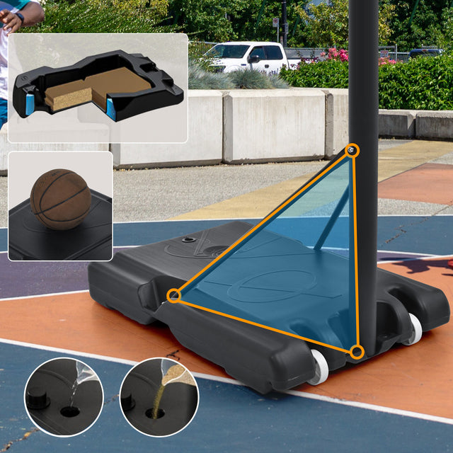 Portable Basketball Hoop Basketball System 4.76-10ft Height Adjustable for Youth Adults LED Basketball Hoop Lights, Colorful lights, Waterproof，Super Bright to Play at Night Outdoors,Good Gift for Kid