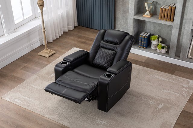 New Design PU Material With Cup Hold Storage USB Recliner
