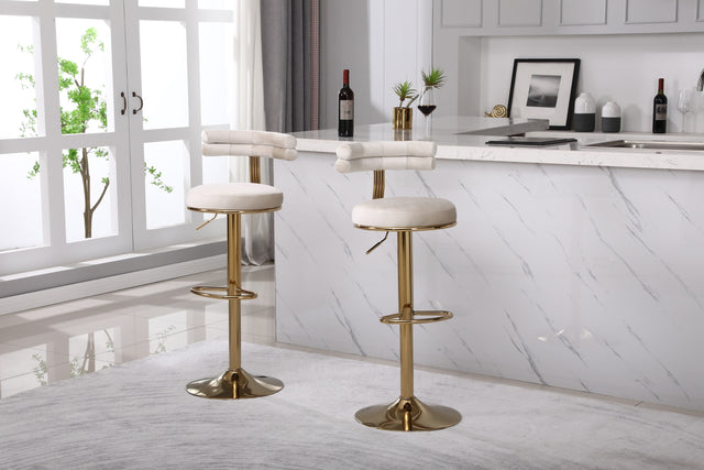 Bar Stools with Back and Footrest Counter Height Dining Chairs (2PCS/CTN)