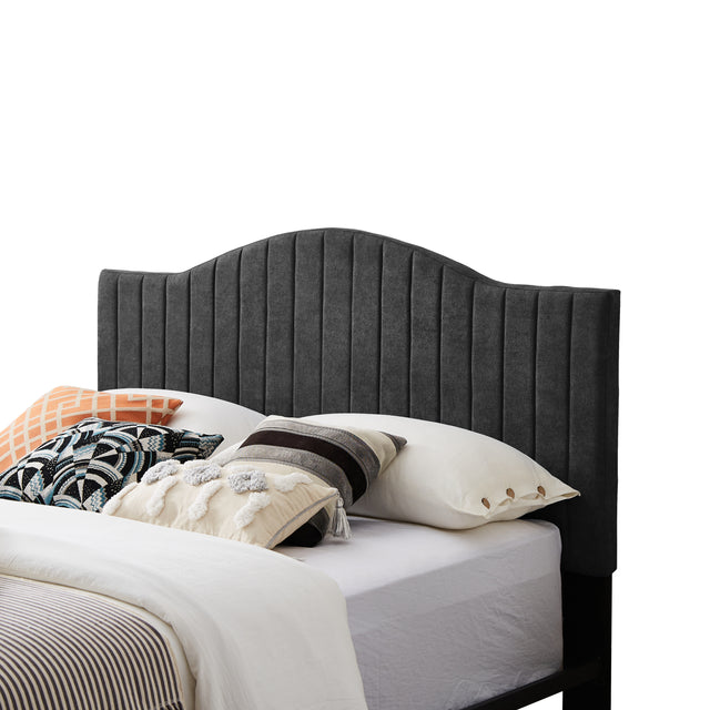 B111 Queen bed Beautiful line stripe cushion headboard  Strong iron frame with high temperature paint