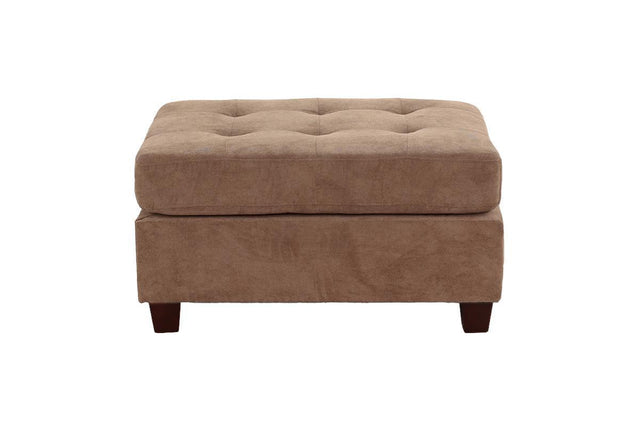 Cocktail Ottoman Waffle Suede Fabric Truffle Color W Tufted Seats Ottomans Hardwoods Living Room